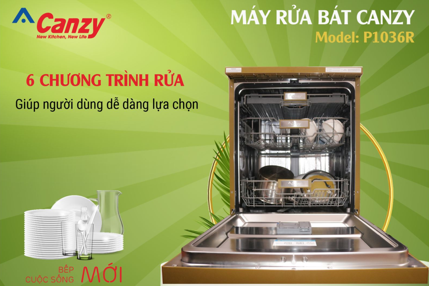 Máy Rửa Bát Độc Lập Canzy CZ P1036R