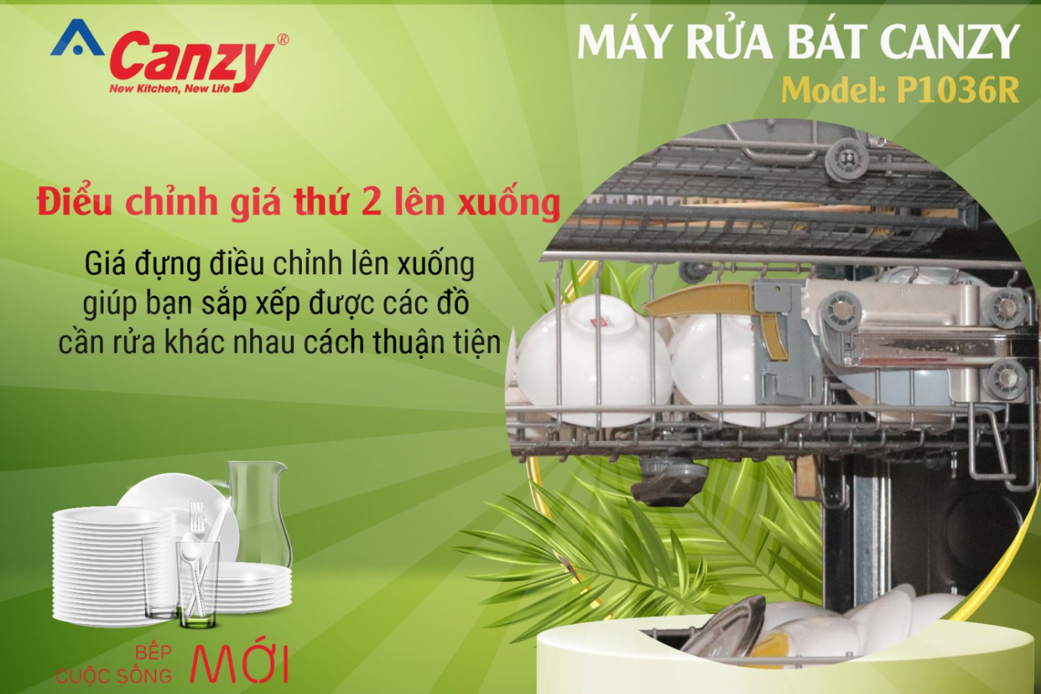 Máy Rửa Bát Độc Lập Canzy CZ P1036R