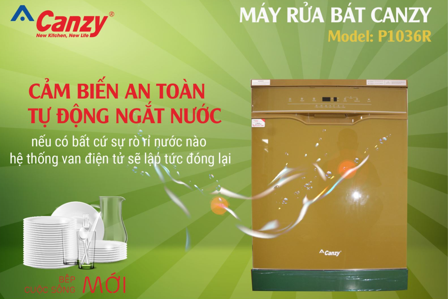 Máy Rửa Bát Độc Lập Canzy CZ P1036R