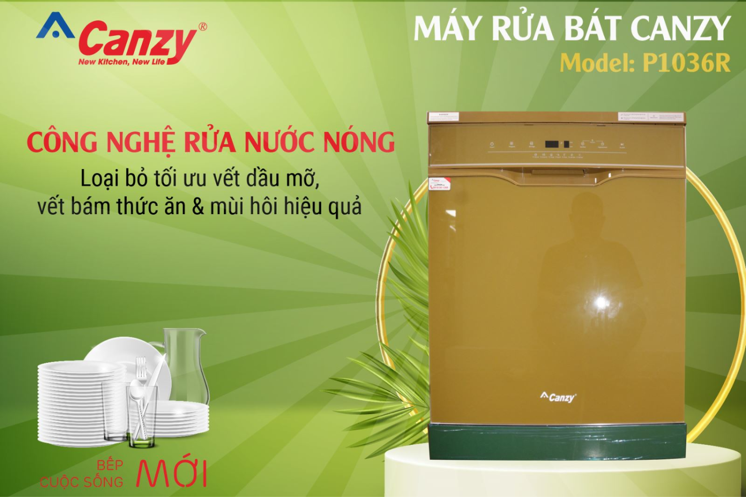 Máy Rửa Bát Độc Lập Canzy CZ P1036R