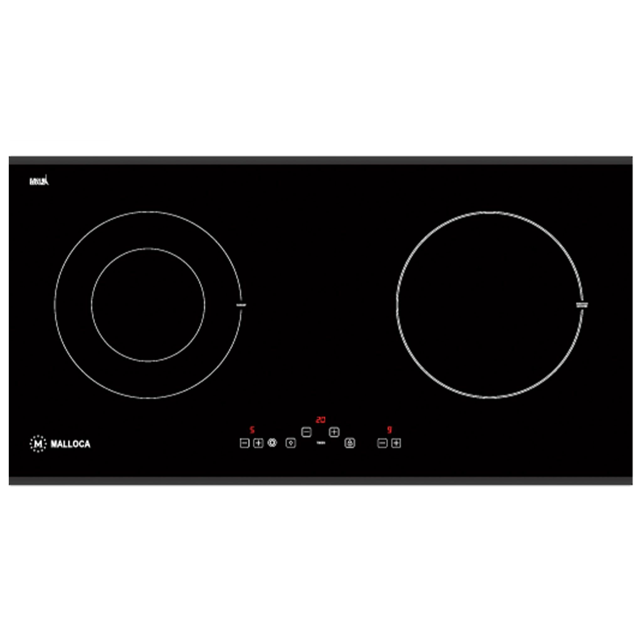 Bếp Điện Từ Đôi Malloca MH-02IR D - Bếp Từ Kết Hợp Hồng Ngoại 2 Vùng Nấu