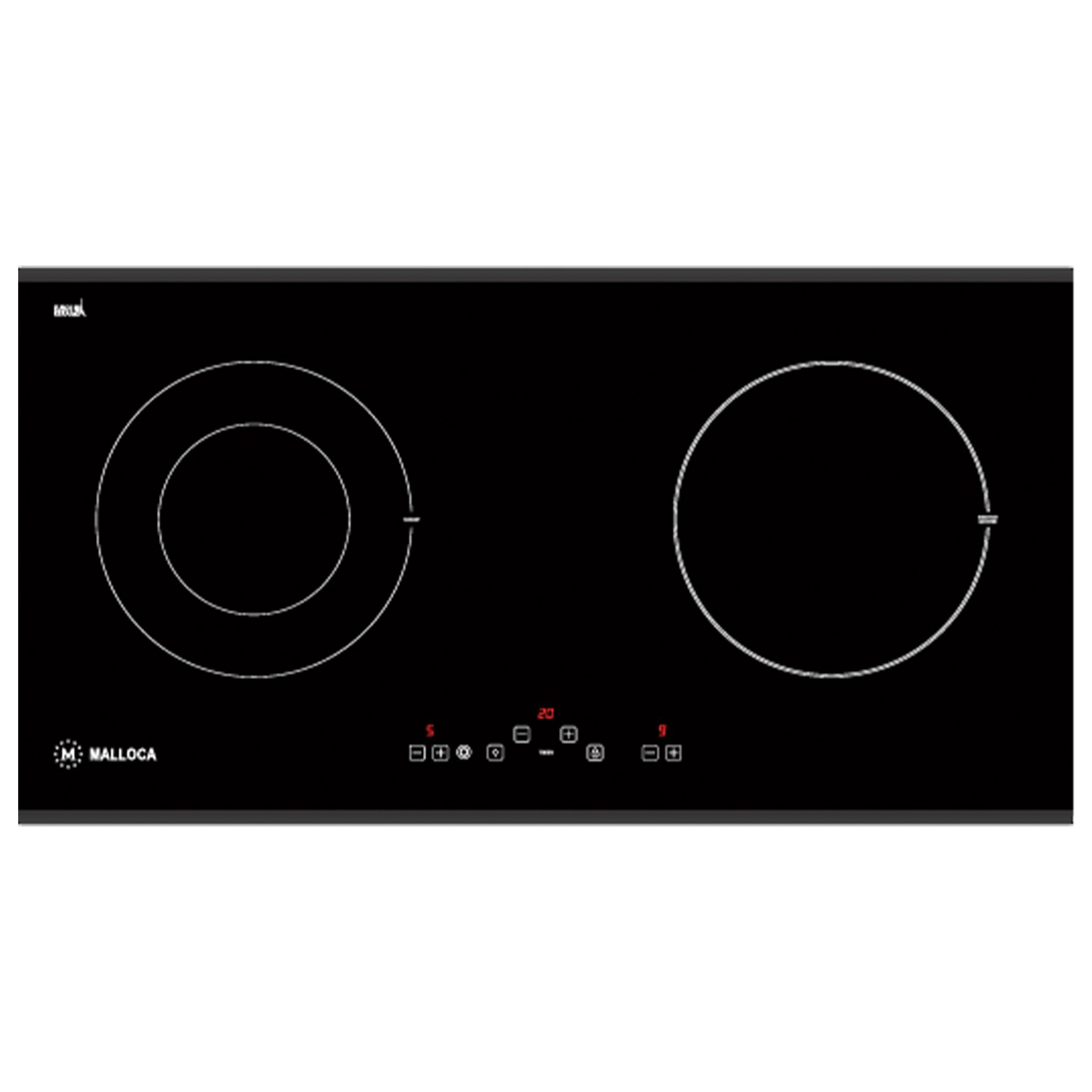 Bếp Điện Từ Đôi Malloca MH-02IR LB - Bếp Âm 01 Điện 01 Từ