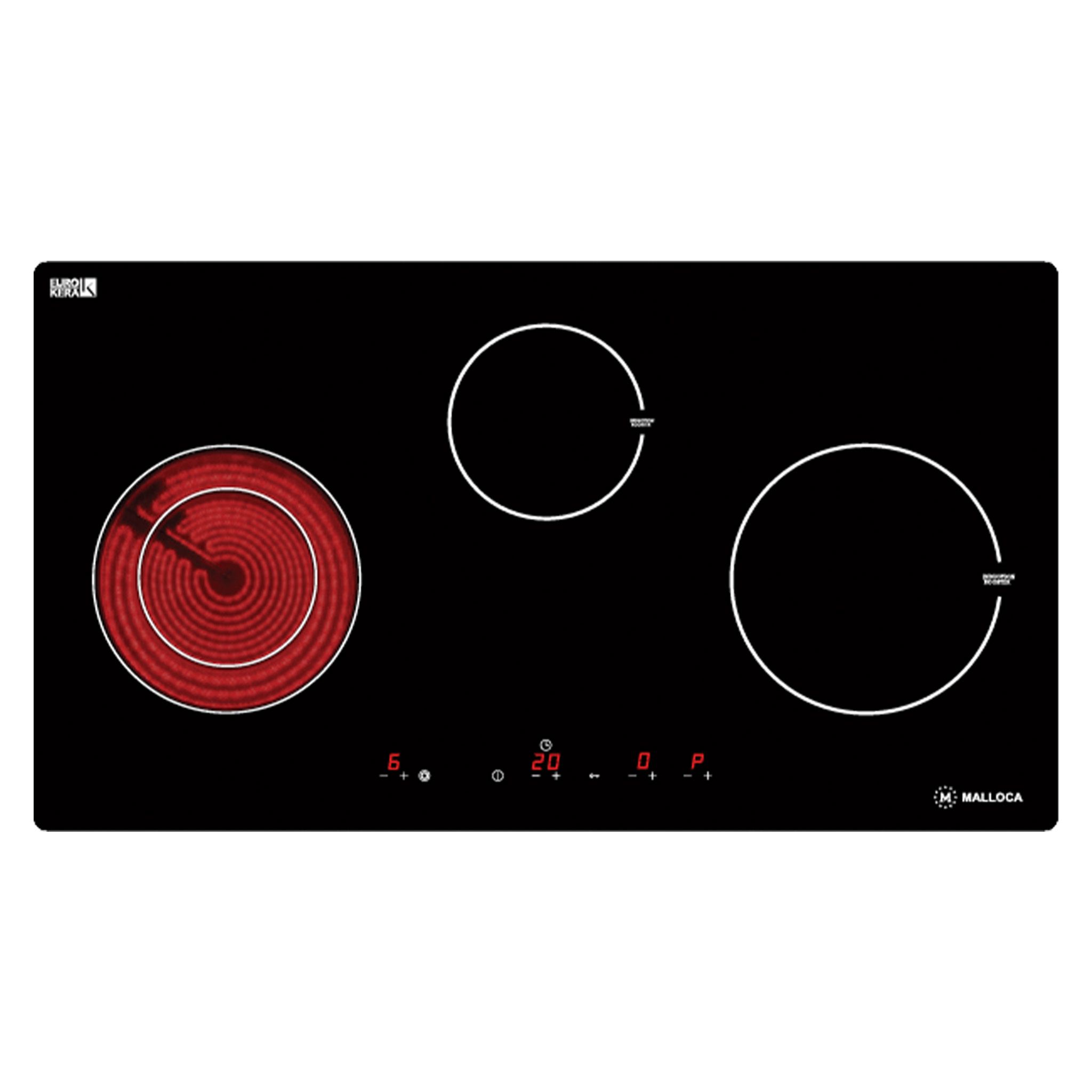 Bếp Từ Hồng Ngoại Malloca MH-03IRB SB | Lắp Âm Kết Hợp 01 Điện 02 Từ