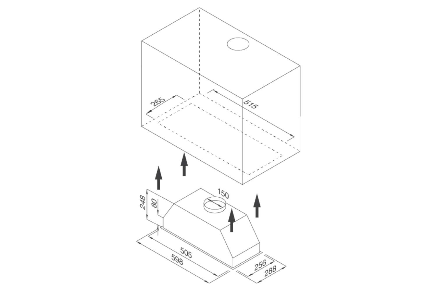 Máy Hút Mùi Âm Tủ Malloca MH 600GT