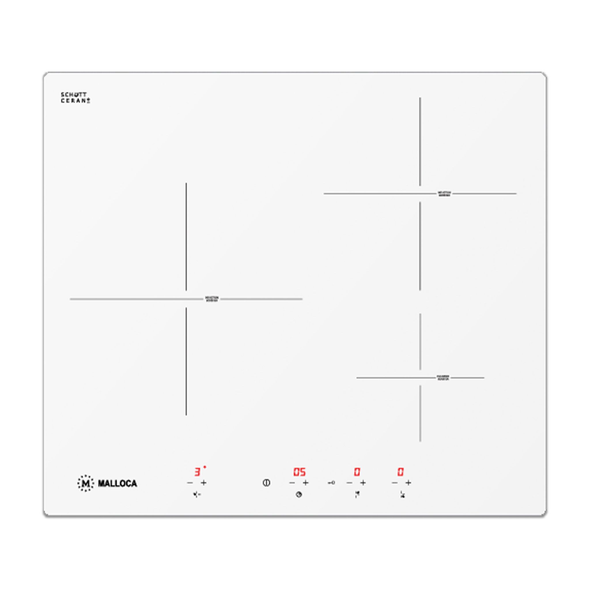 Bếp Từ Malloca MI 593 WN - Bếp Âm 03 Vùng Nấu