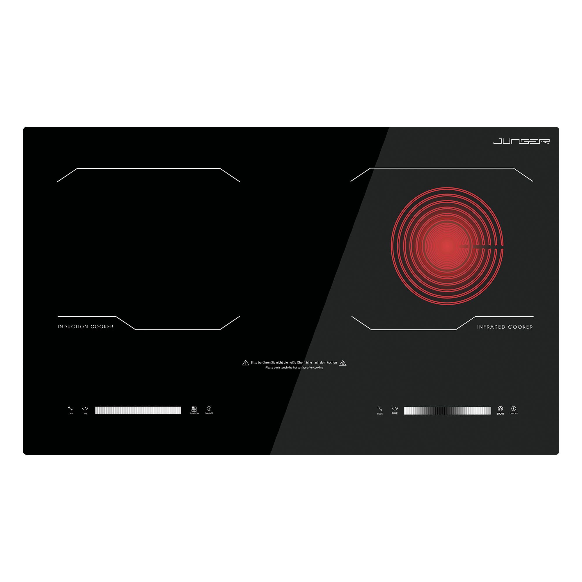 Bếp Điện Từ Kết Hợp Hồng Ngoại Junger MK-24 | Lắp Âm/Dương 2 Vùng Nấu