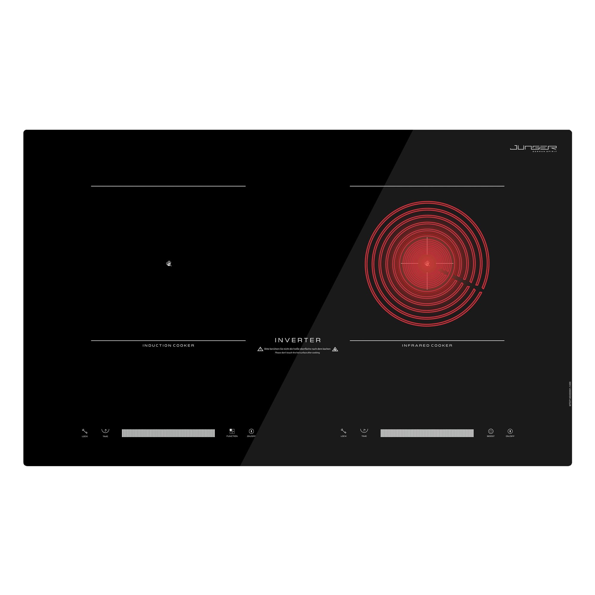 Bếp Điện Từ Kết Hợp Hồng Ngoại Junger MTD-71 | Lắp Âm/Dương 2 Vùng Nấu