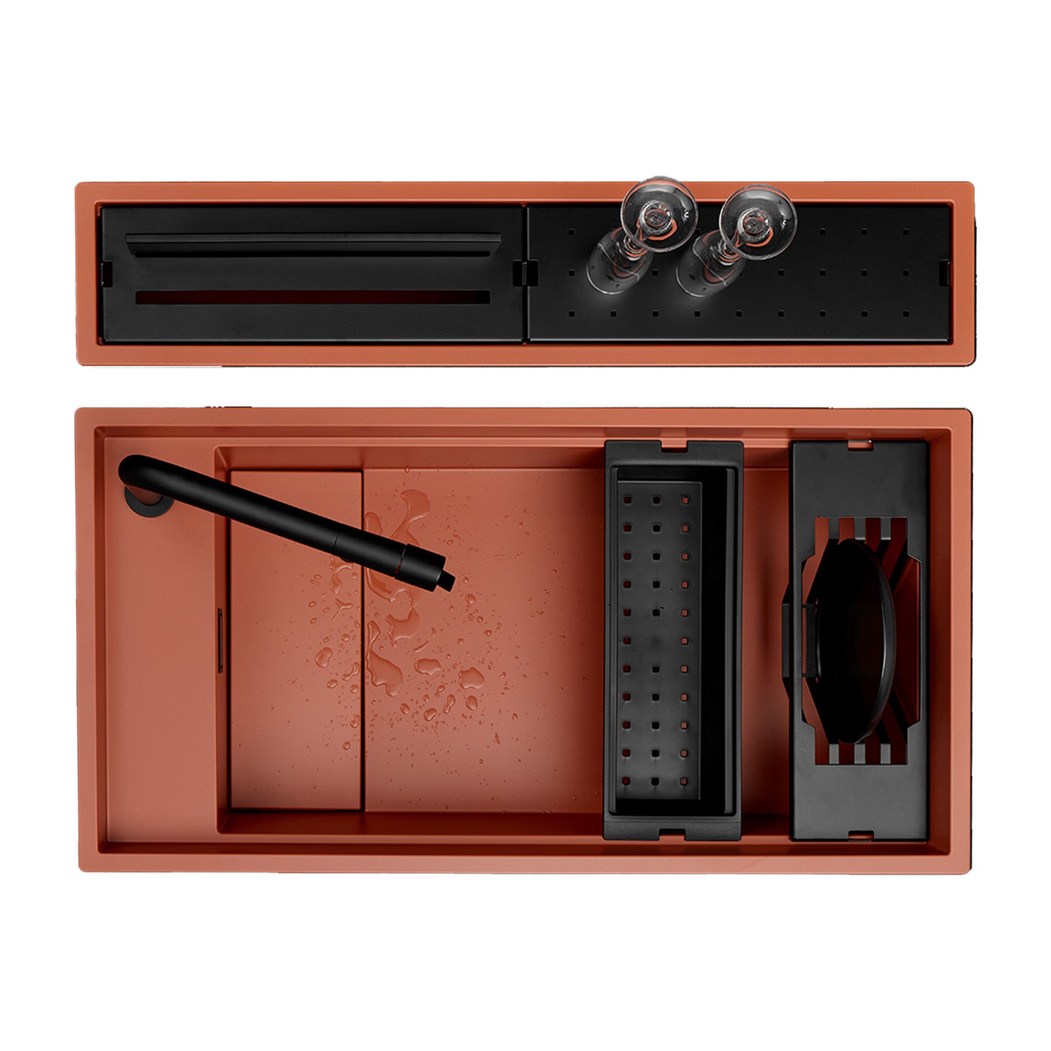 Chậu Rửa Bát 2 Hố Đá Granite Malloca MYST K83S - MYST K83L | Màu Cá Hồi