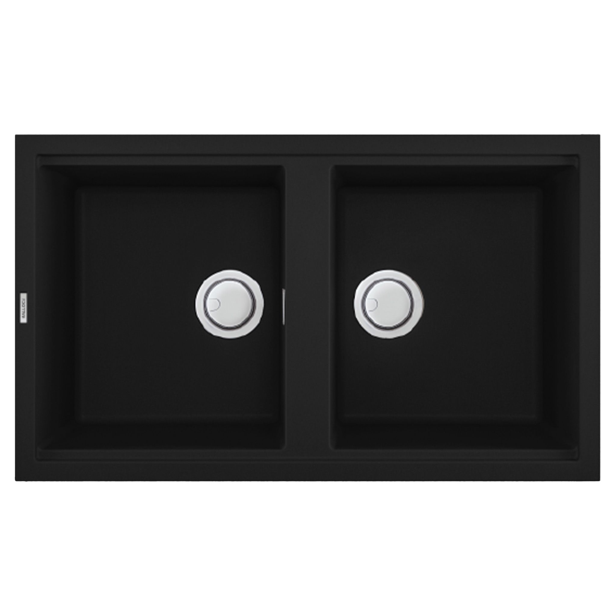 Chậu Rửa Bát 2 Hố Bằng Đá Granite Malloca NERO K-45040 | Màu Đen