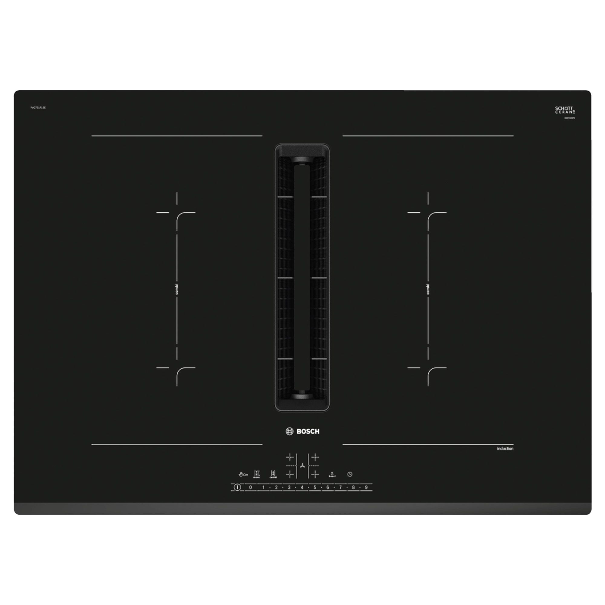 Bếp Từ Hút Mùi Bosch PVQ731F15E Series 6 | Lắp Âm 04 Vùng Nấu Ghép Nối