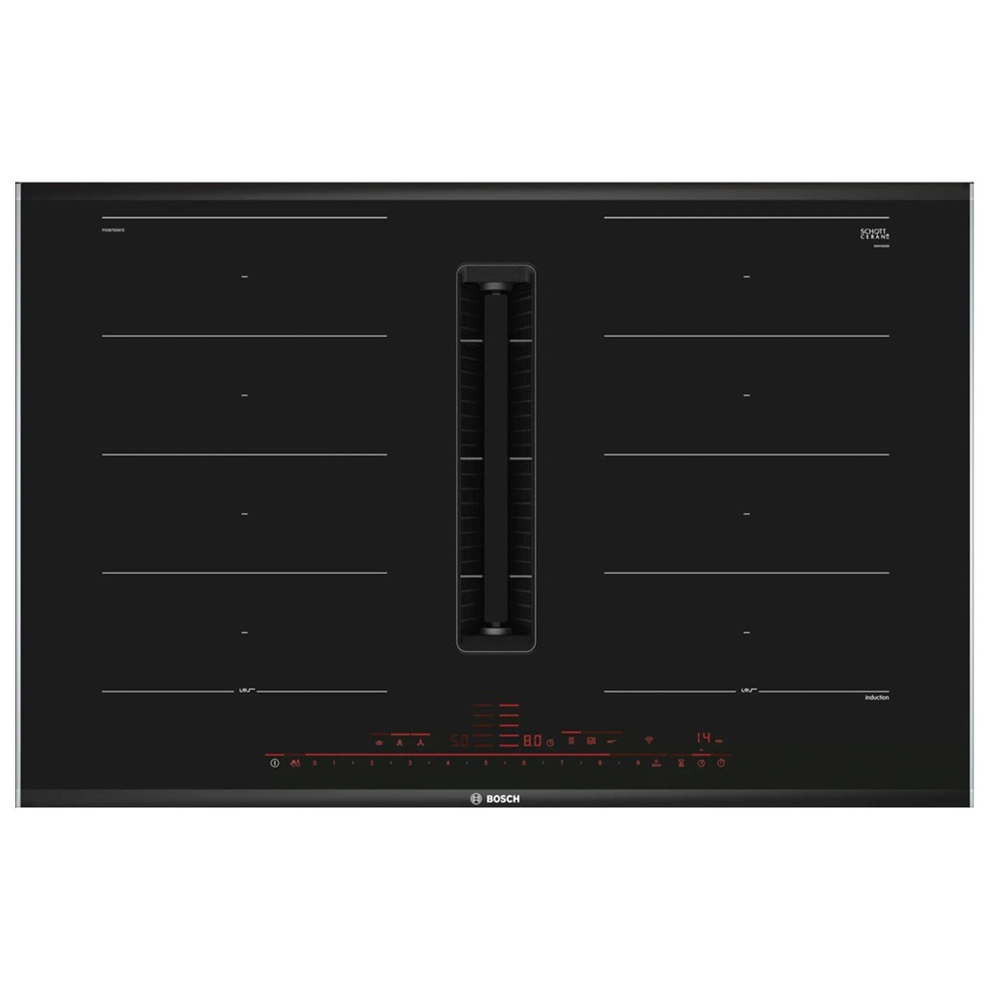 Bếp Từ Hút Mùi Bosch PXX875D67E Serie 8 | Lắp Âm 04 Vùng Nấu