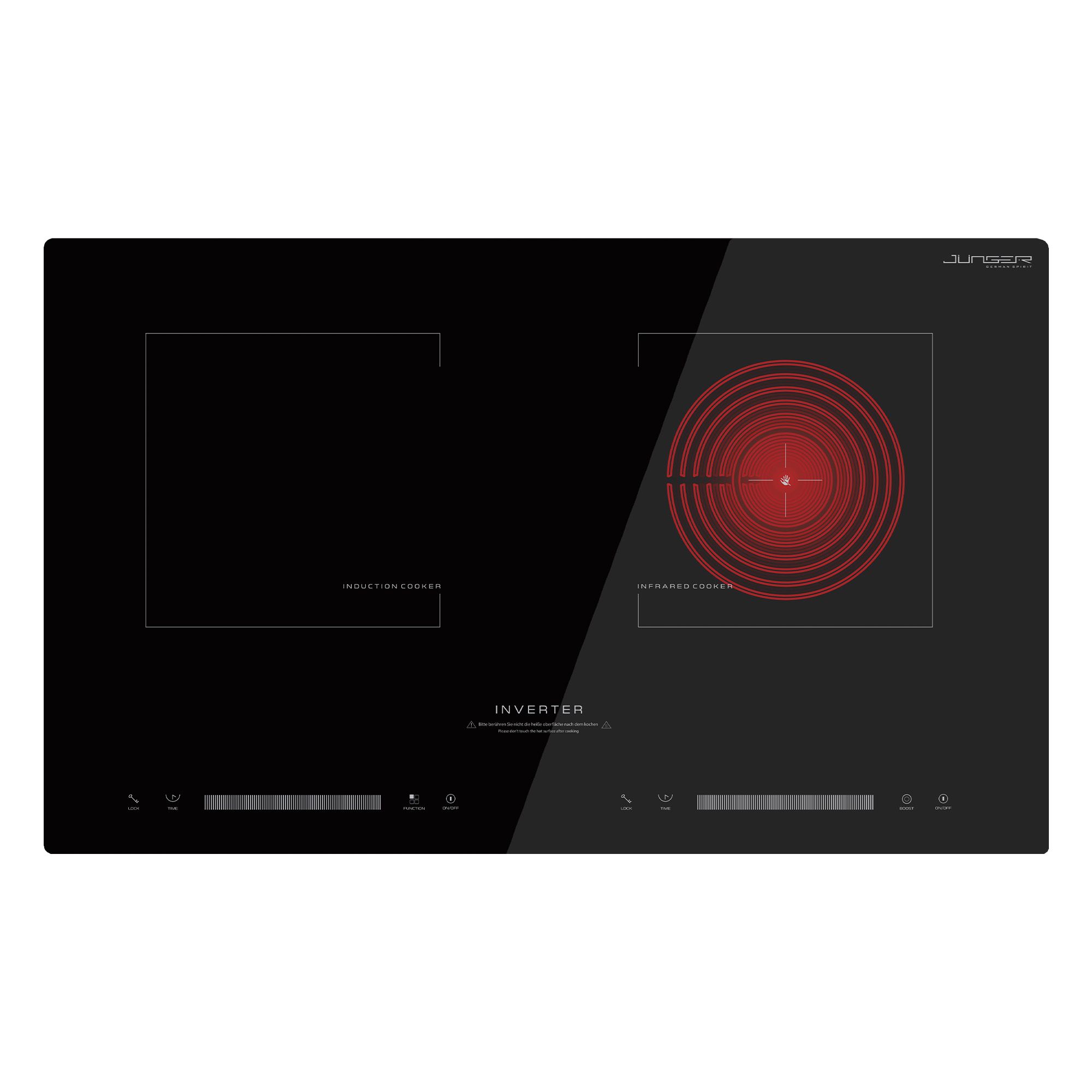 Bếp Điện Từ Kết Hợp Hồng Ngoại Junger SIS-66 | Lắp Âm/Dương 2 Vùng Nấu