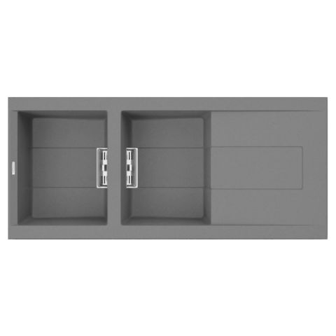 Chậu Rửa Bát 2 Hố Bằng Đá Granite Malloca SMART K-500 | Màu Xám