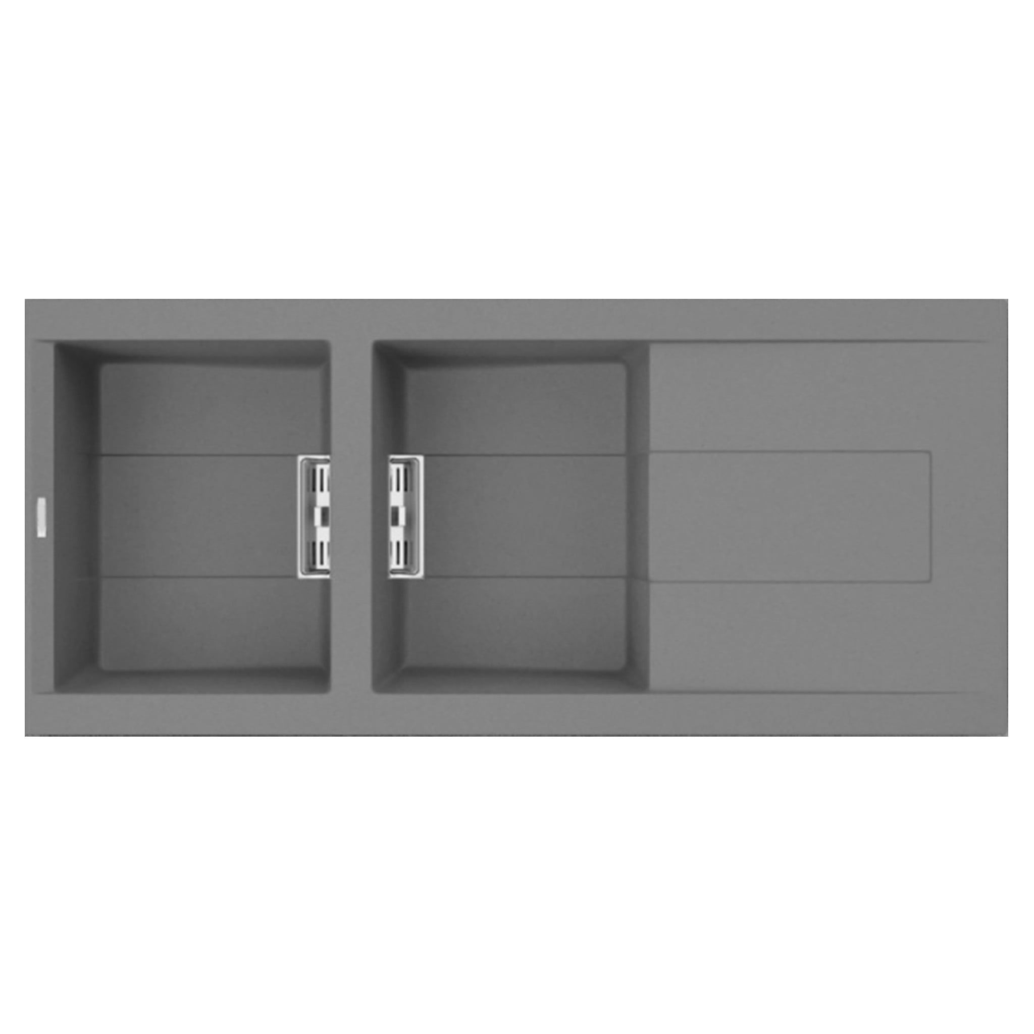 Chậu Rửa Bát 2 Hố Bằng Đá Granite Malloca SMART K-500 | Màu Xám