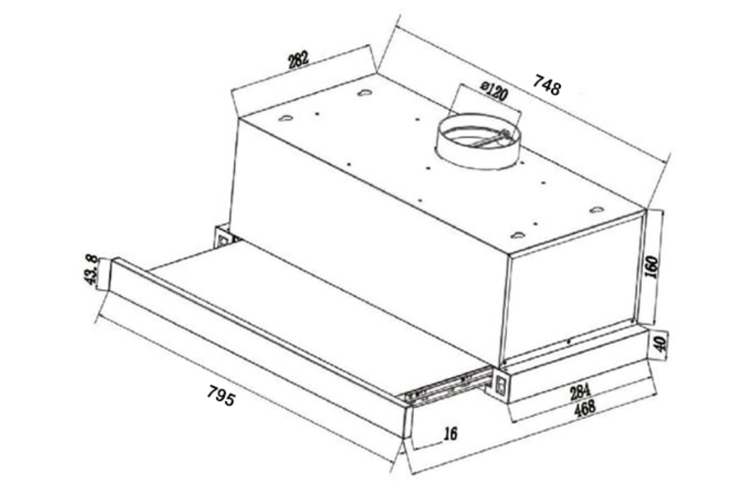 Máy Hút Mùi Âm Tủ Kaff KF-TL800 | 80cm