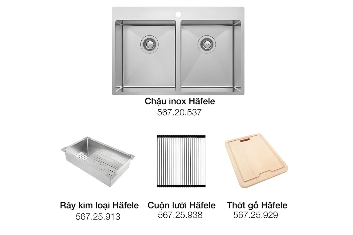 Trọn Bộ Chậu Rửa Bát Và Phụ Kiện Hafele HS20-SSN2S90 567.20.577