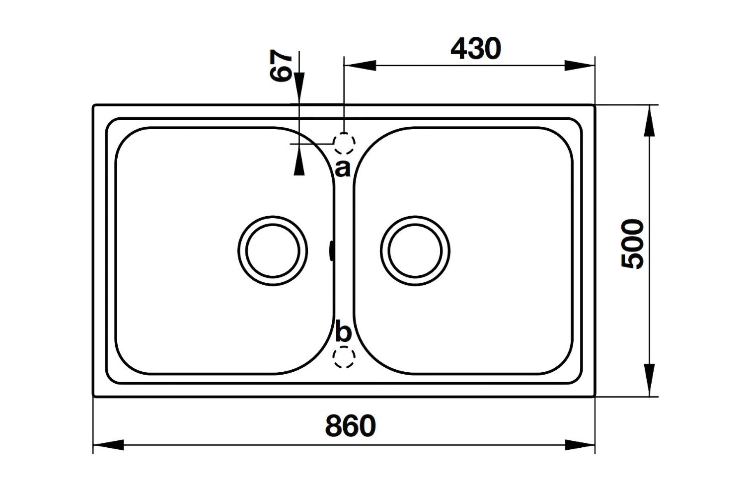 Chậu Rửa Bát 2 Hố Bằng Đá Granstone Hafele HS19-GEN2R90 (570.35.380) | Màu Đen