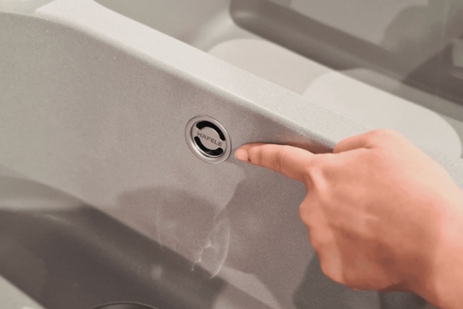 Chậu Rửa Bát 2 Hố Bằng Đá Granstone Hafele HS19-GEN2R90 (570.35.480) | Màu Kem