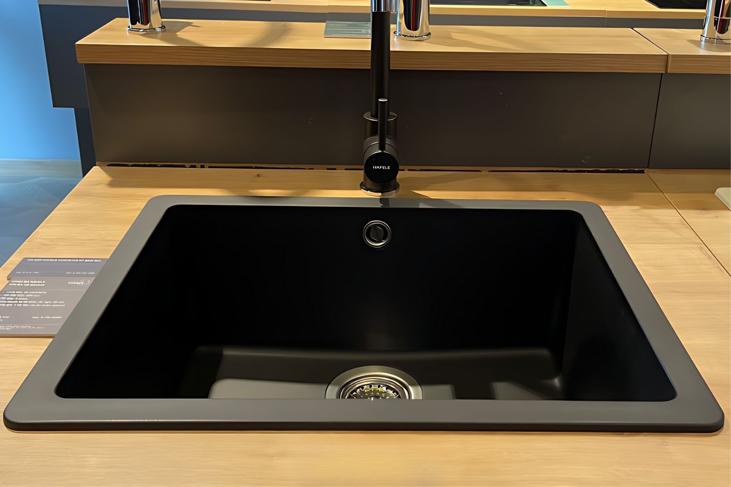 Chậu Rửa Bát 1 Hố Bằng Đá Granite Hafele HS19-GEN1S60 (570.35.330) | Màu Đen