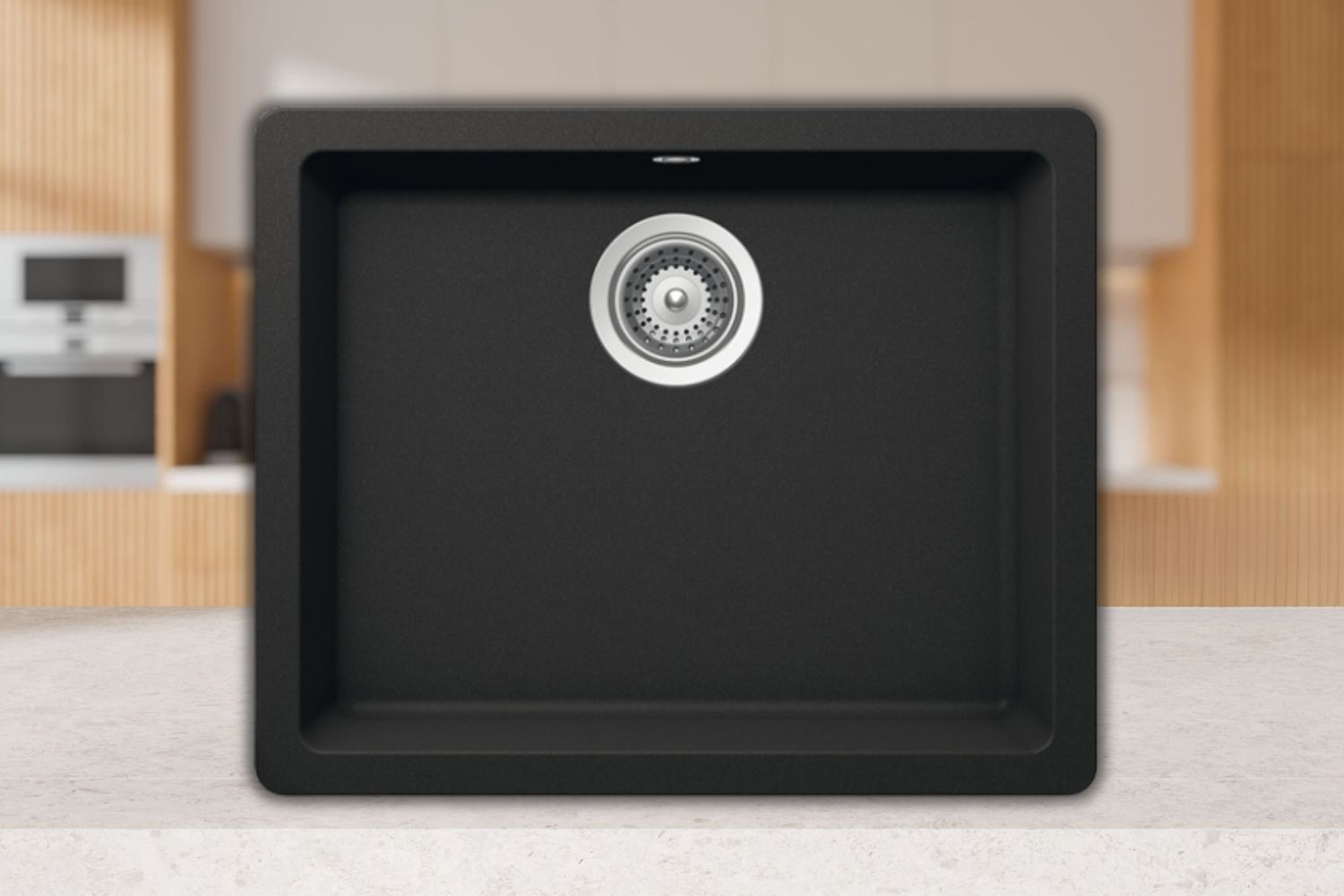 Chậu Rửa Bát 1 Hố Bằng Đá Granite Hafele HS19-GEN1S60 (570.35.330) | Màu Đen