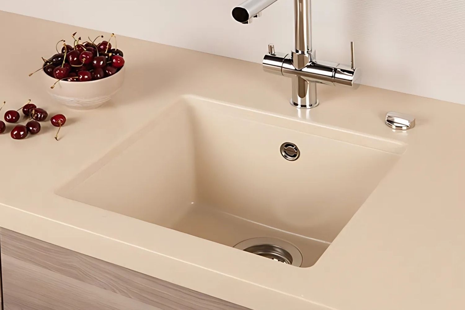 Chậu Rửa Bát 1 Hố Bằng Đá Granite Hafele HS19-GEN1S60 (570.35.430) | Màu Kem