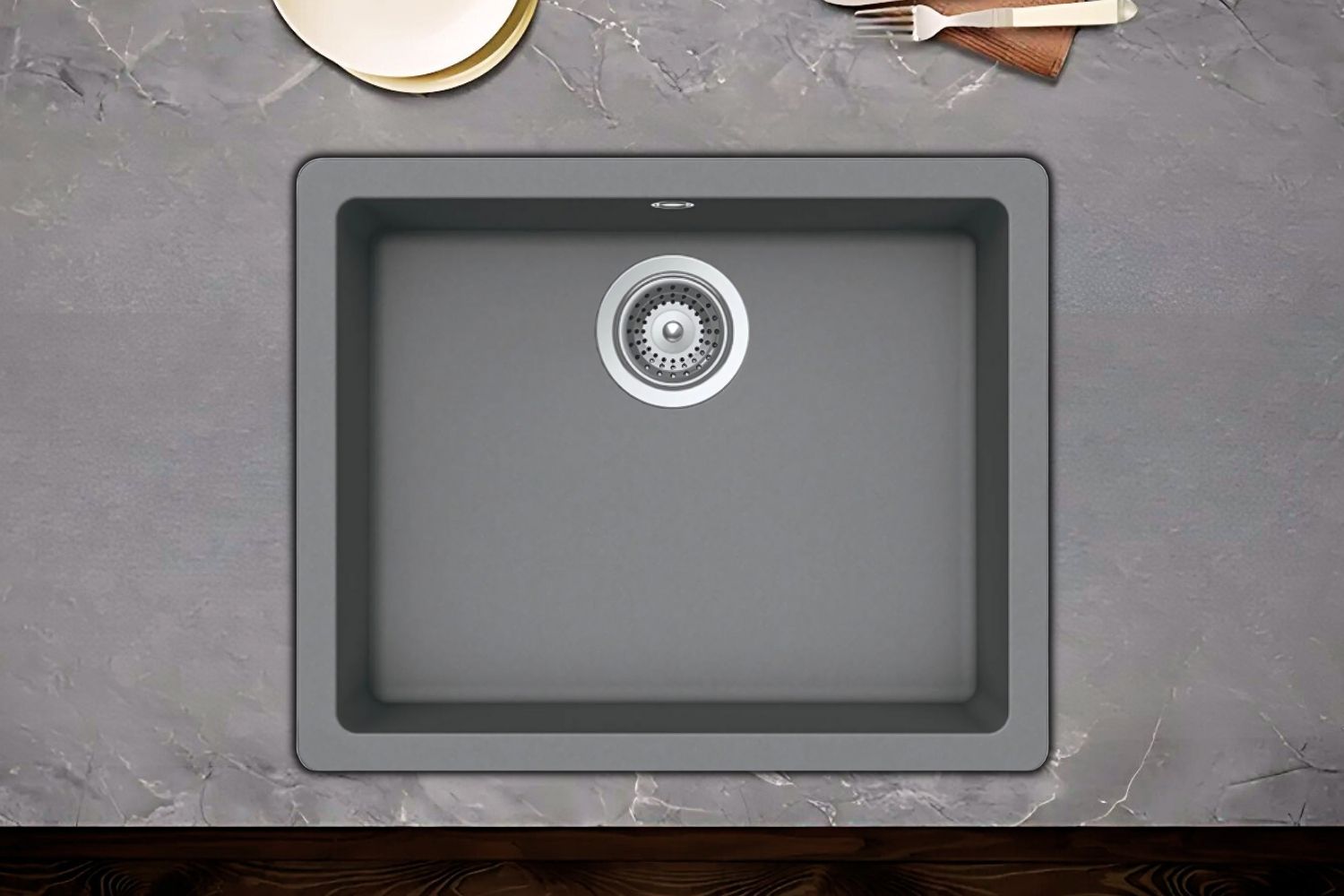 Chậu Rửa Bát 1 Hố Bằng Đá Granite Hafele HS19-GEN1S60 (570.35.530) | Màu Xám