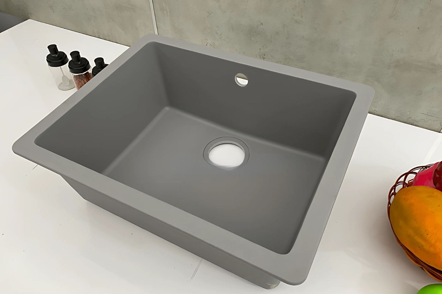 Chậu Rửa Bát 1 Hố Bằng Đá Granite Hafele HS19-GEN1S60 (570.35.530) | Màu Xám