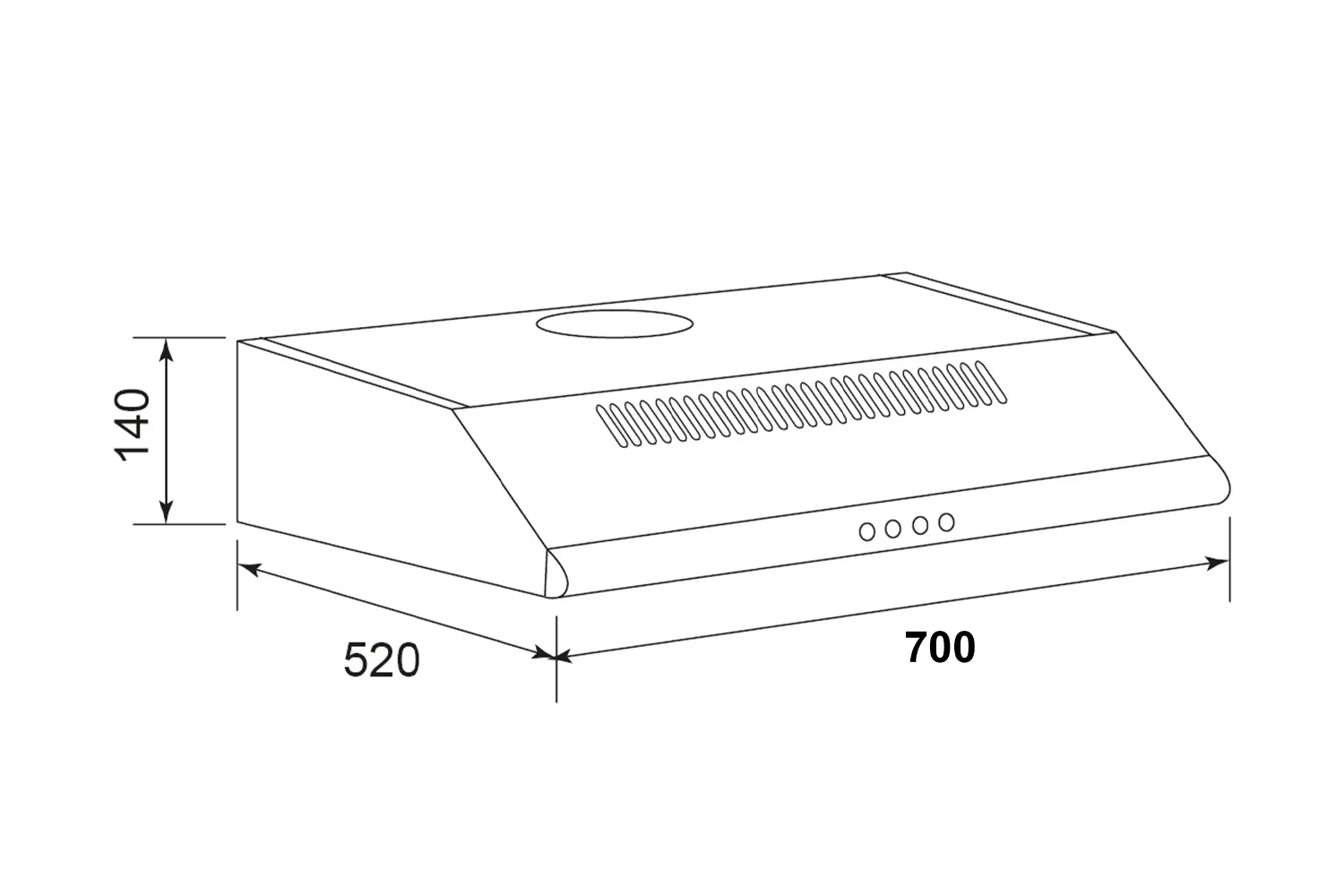Máy hút mùi âm tủ vân gỗ Eurosun EH-70C18V | 70cm