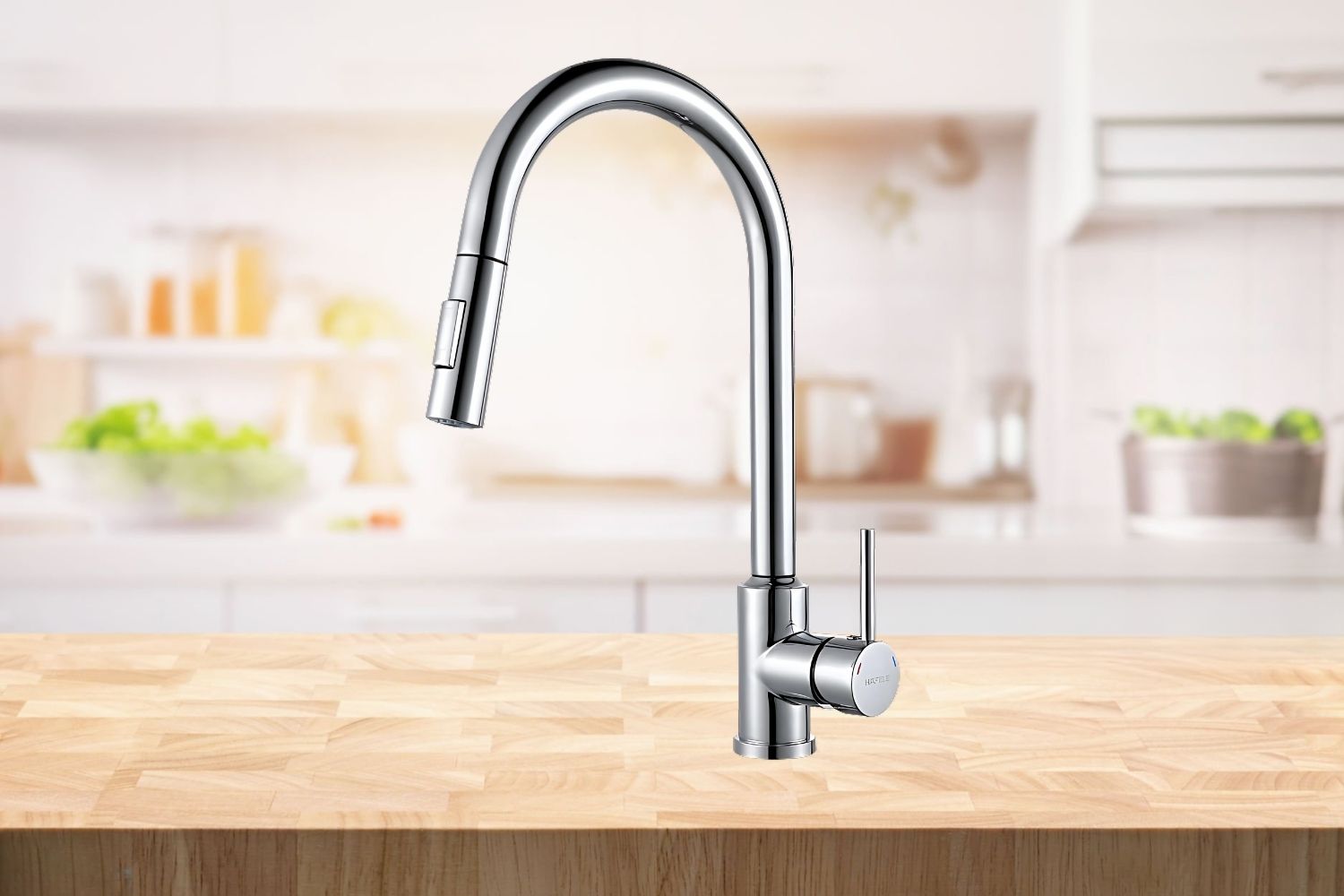 Vòi Rửa Bát Cảm Ứng Nóng Lạnh Dây Rút Hafele 570.58.231 | Inox 304