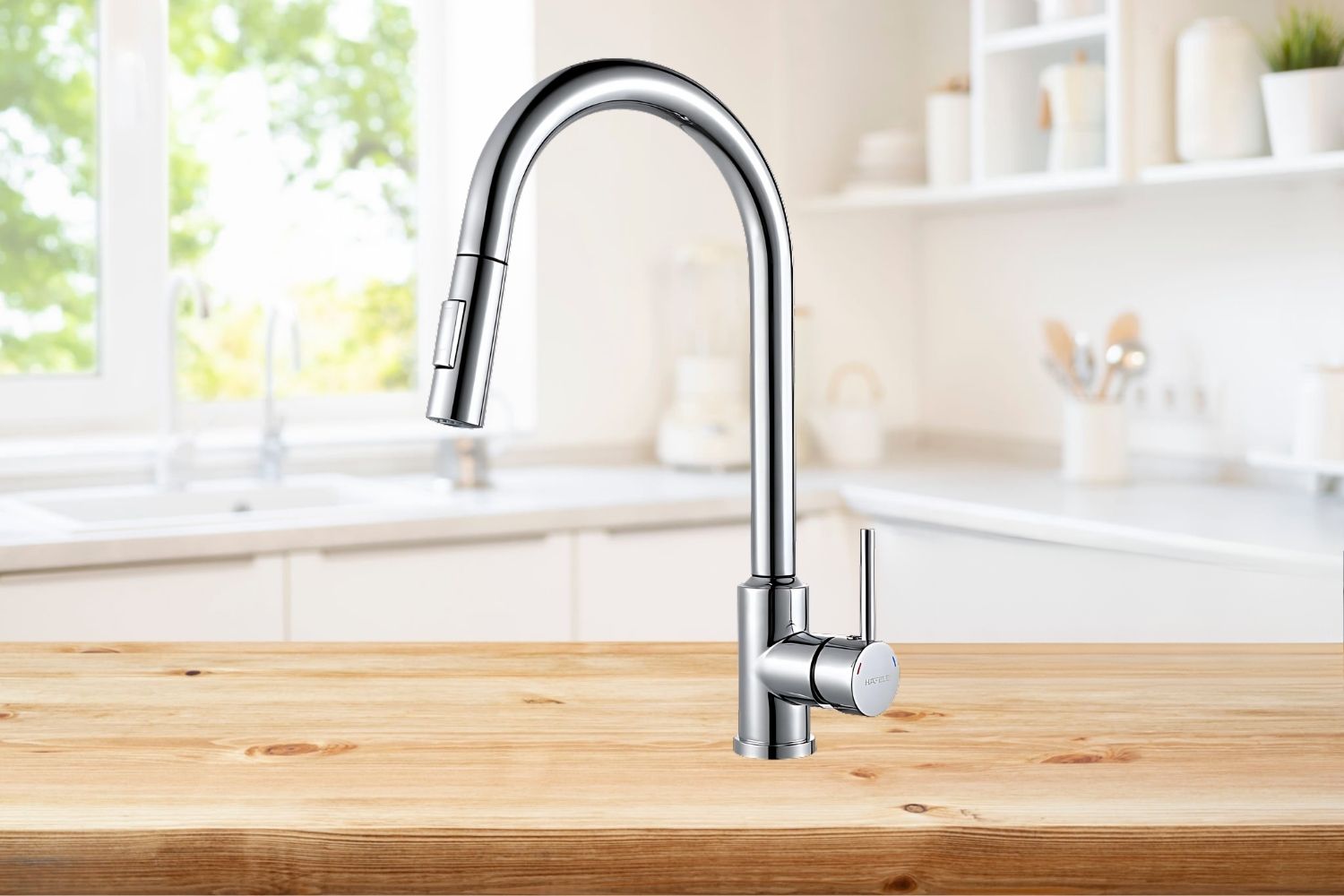 Vòi Rửa Bát Cảm Ứng Nóng Lạnh Dây Rút Hafele 570.58.231 | Inox 304