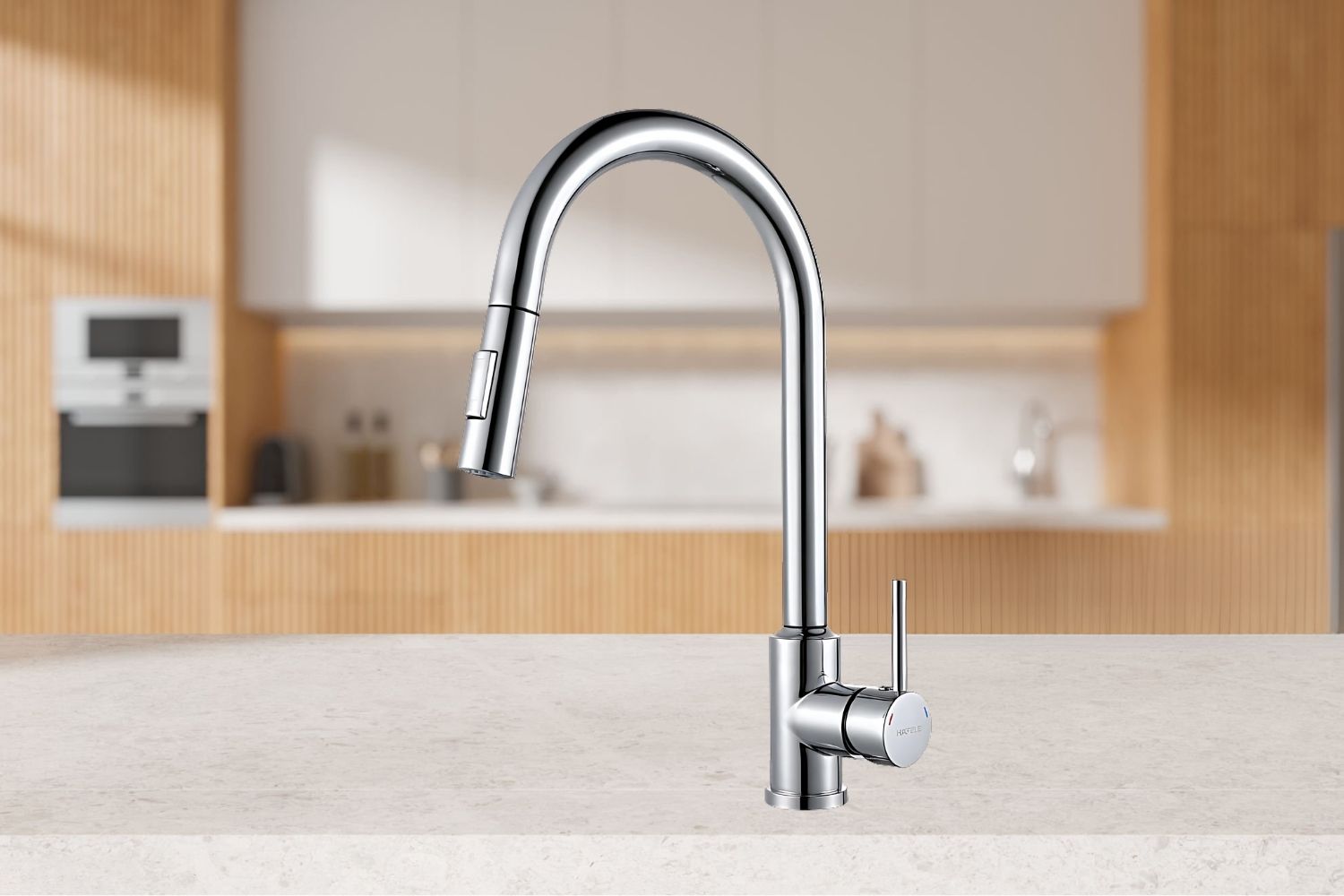 Vòi Rửa Bát Cảm Ứng Nóng Lạnh Dây Rút Hafele 570.58.231 | Inox 304