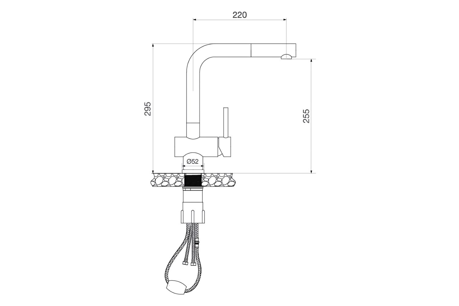 Vòi Rửa Bát Nóng Lạnh Dây Rút Malloca K103-SS | Inox 304