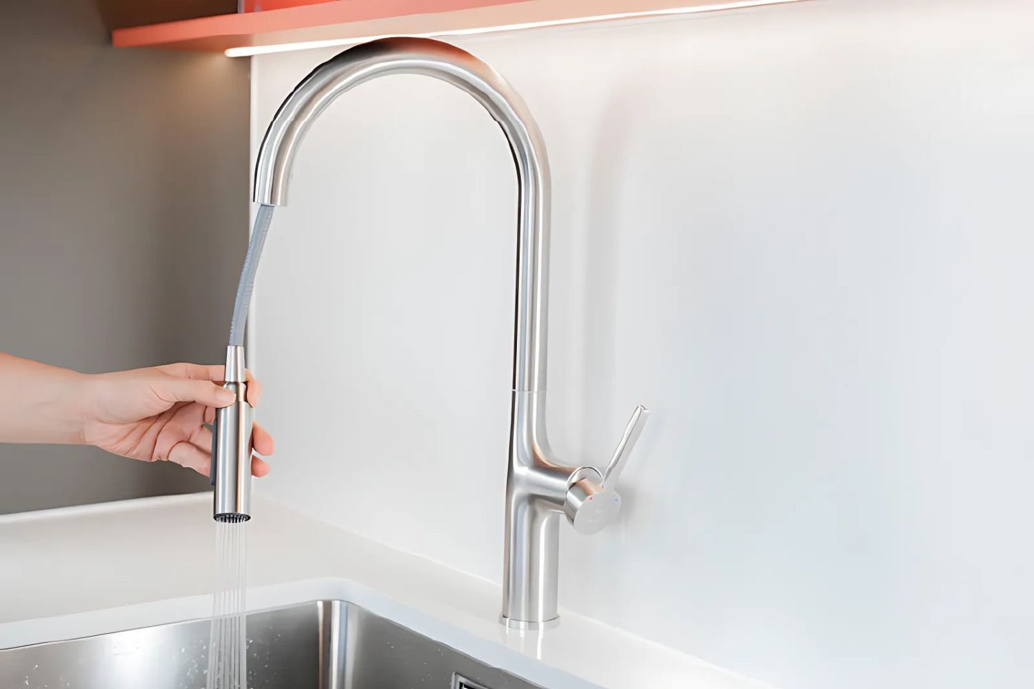 Vòi Rửa Bát Nóng Lạnh Dây Rút Malloca K1726-SS | Inox 304 (ECO)