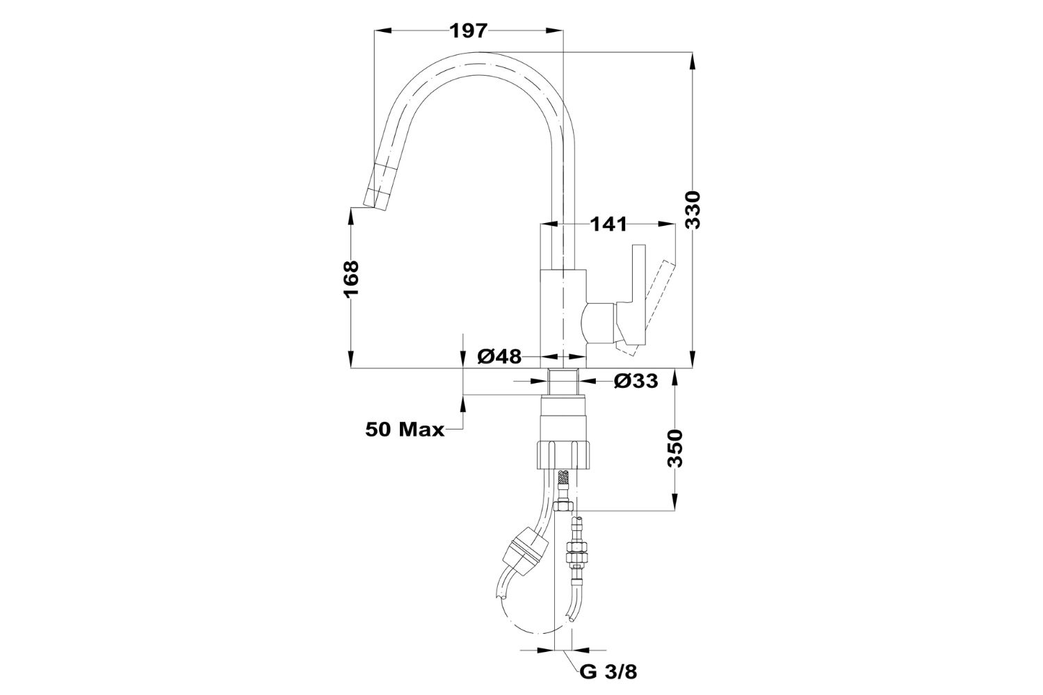 Vòi Rửa Bát Nóng Lạnh Dây Rút Teka MТP 938 116020000 | Đồng Thau Mạ Chrome