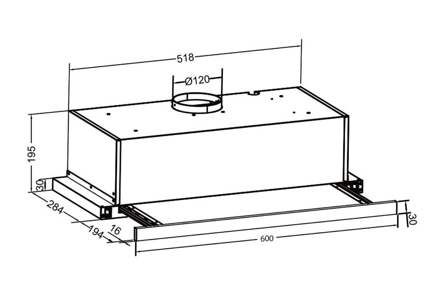 Máy hút mùi âm tủ Eurosun EH-60AF85S | 60cm