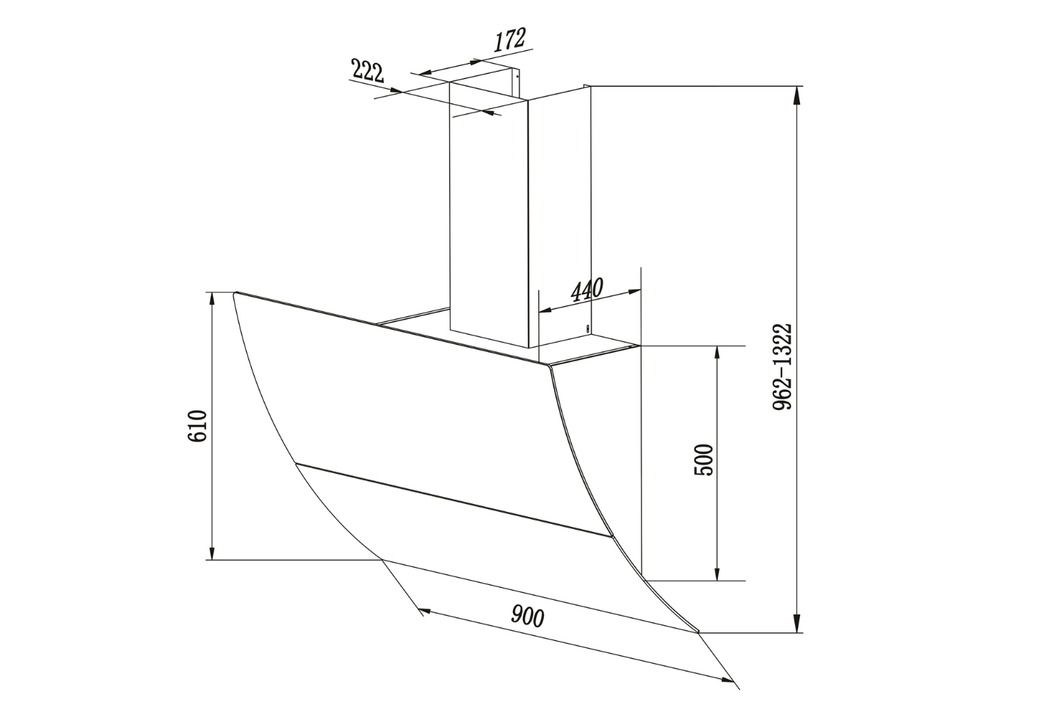 Máy Hút Mùi Kính Vát Canzy CZ 90EA Luxury