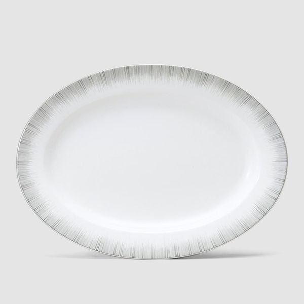 NARUMI-ĐĨA SỨ 30CM (OVAL RIM PLATTER, GLOWING PLATINUM-PRO)