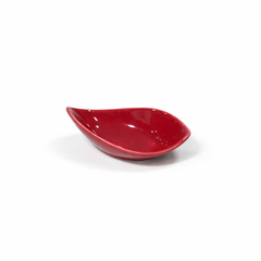 ĐĨA SỨ MÀU ĐỎ 10CM (OVAL MINI DISH, BORDEAUX)