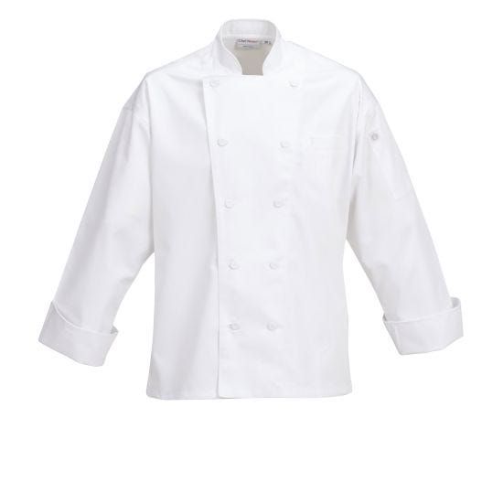 ÁO BẾP 44 (LYON EXECUTIVE POLY/COTTON CHEF COAT, WHITE)