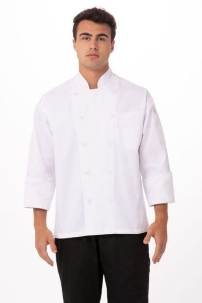 ÁO BẾP 42 (LYON EXECUTIVE POLY/COTTON CHEF COAT, WHITE)