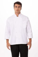 ÁO BẾP 42 (LYON EXECUTIVE POLY/COTTON CHEF COAT, WHITE)