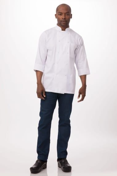 ÁO BẾP M (CHEF COAT 3/4 SLEEVE BASIC, WHITE)