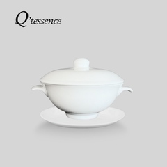 Q'TESSENCE-TÔ CÓ NẮP & ĐĨA 28CL (SHARK'S FIN BOWL W/LID & SAUCER)