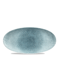 CHURCHILL-ĐĨA GỐM 29.9X15CM (RAKU TOPAZ BLUE OVAL CHEFS' PLATE)