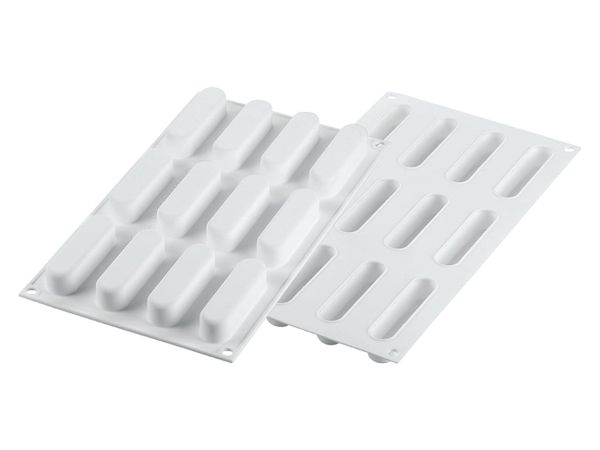 KHUÔN BÁNH NHỰA 83X23XH21MM (SILICONE MOULD 12 SMALL ECLAIR)_P040615