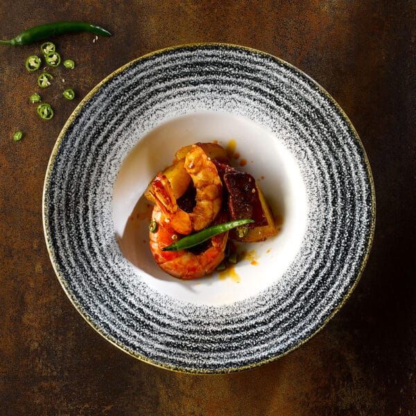 CHURCHILL-TÔ GỐM 24CM (STUDIO PRINTS CHARCOAL BLACK PROFILE WIDE RIM BOWL MED)