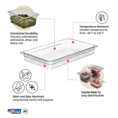 CAMBRO-KHAY NHỰA TRONG SUỐT 32.5X53X6.5CM (PC FOOD PAN GN 1/1)