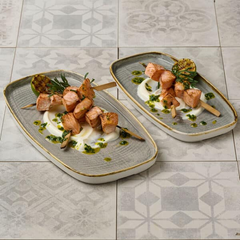 CHURCHILL-ĐĨA GỐM 35X18.5CM (STONECAST GREY CHEFS' WALLED OBLONG PLATE)