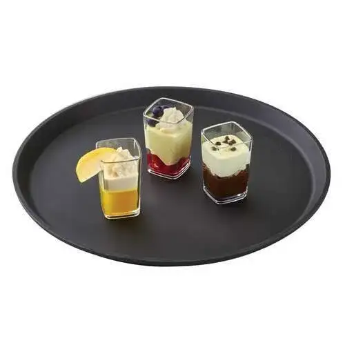 CAMBRO-KHAY NHỰA MÀU ĐEN 35.5CM (CAMTREAD ROUND TRAY)