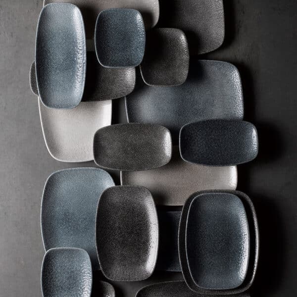 CHURCHILL-ĐĨA GỐM 20X12.1CM (RAKU TOPAZ BLUE OBLONG PLATE)